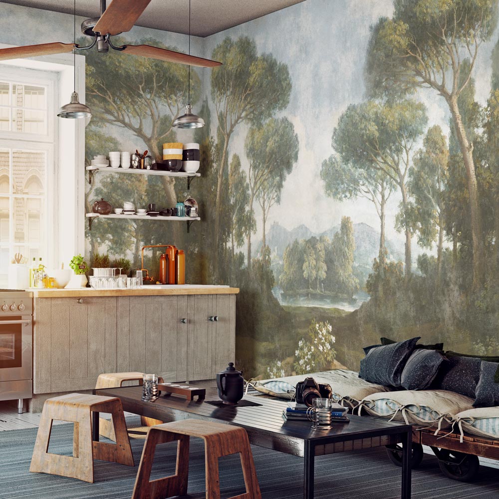 Carta da parati Foresta dei pini - cucina
