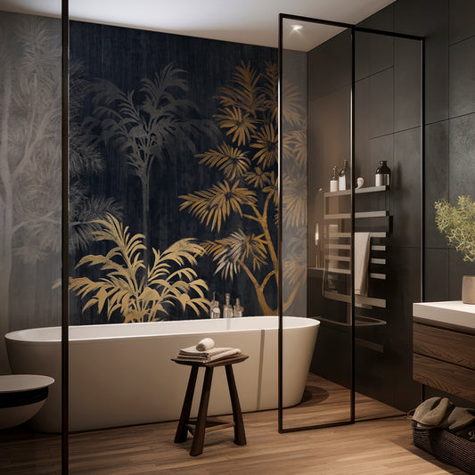 Carta da parati Luci del tramonto - box doccia