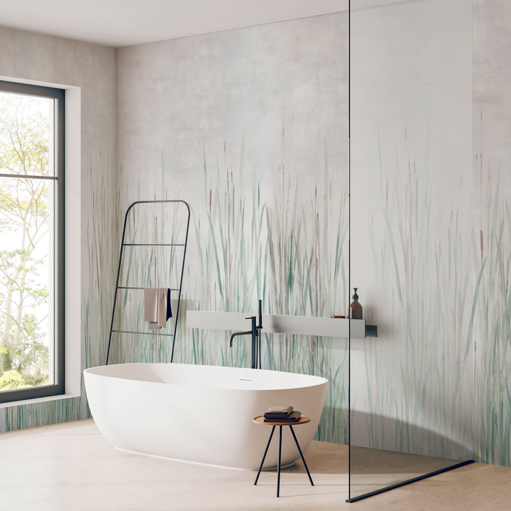 Carta da parati Fili d'erba - bagno