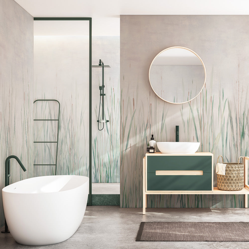 Carta da parati Fili d'erba - box doccia