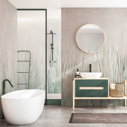 Carta da parati Fili d'erba - box doccia