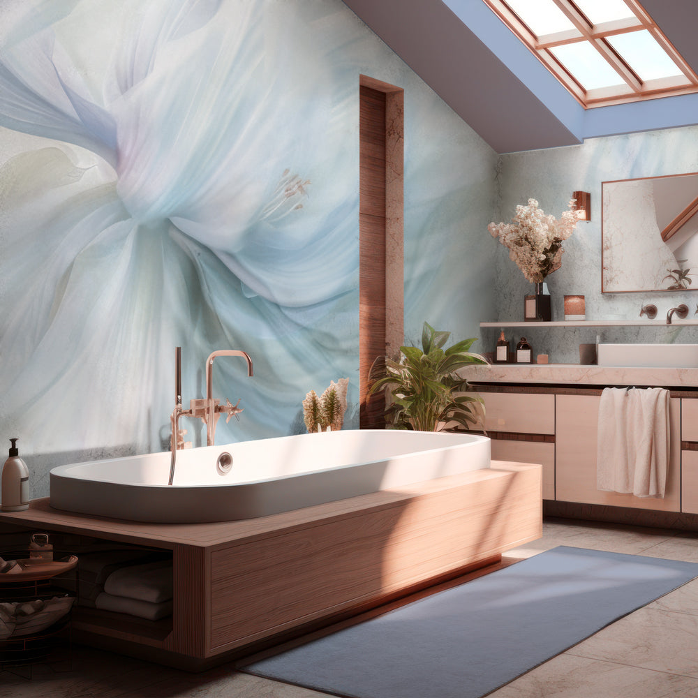 Carta da parati Spirale floreale - bagno