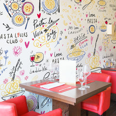 Carta da parati Aforismi pasta - locali pubblici, esercizi commerciali