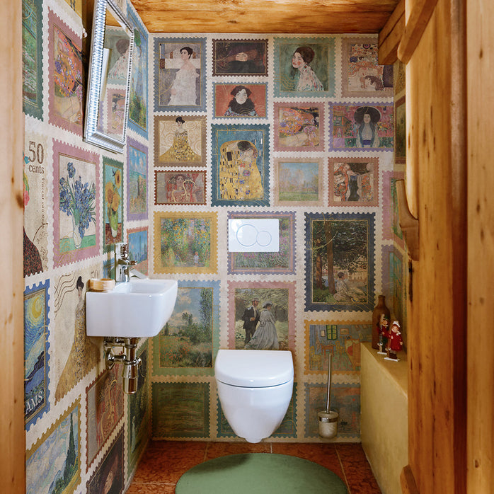 Carta da parati Collezione di francobolli - bagno
