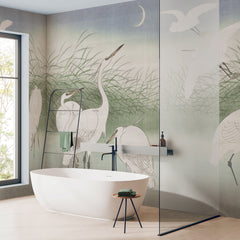 Carta da parati Aironi in volo - bagno, box doccia