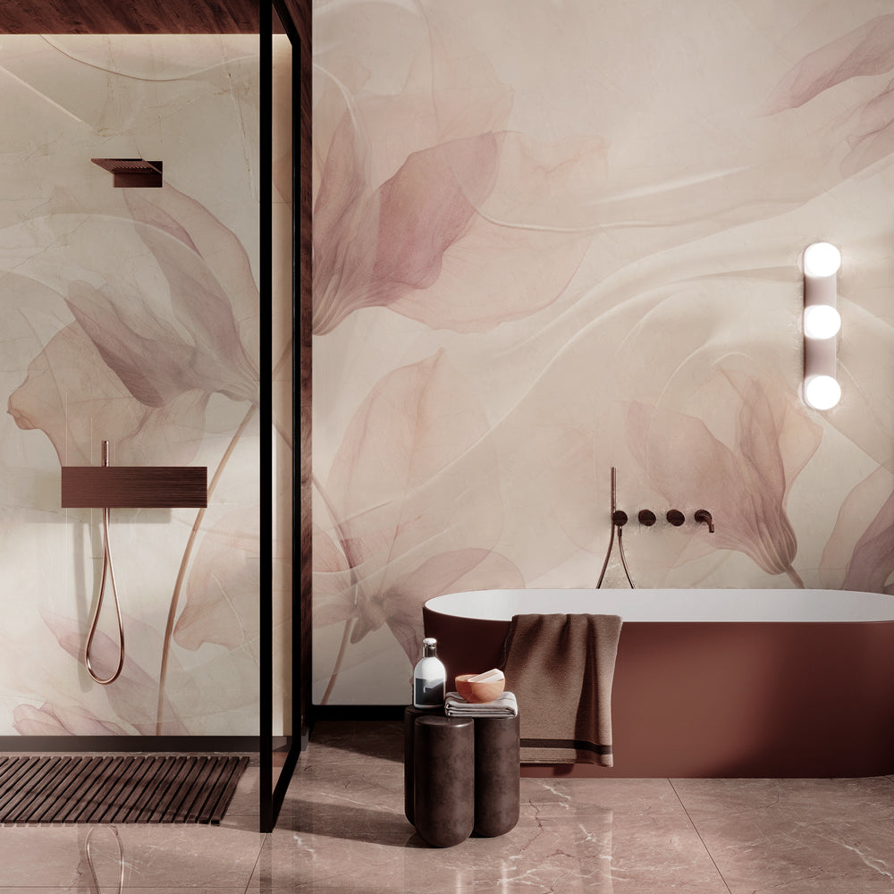 Carta da parati Ciclamini -bagno, box doccia