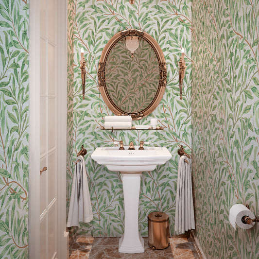 Carta da parati Sempreverde di Morris - bagno, box doccia