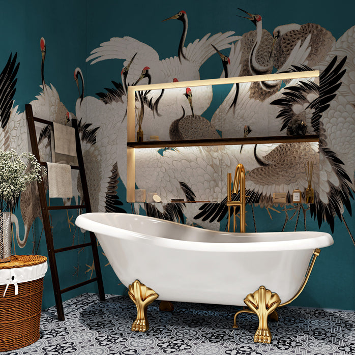 Carta da parati Gru del Sol levante - bagno