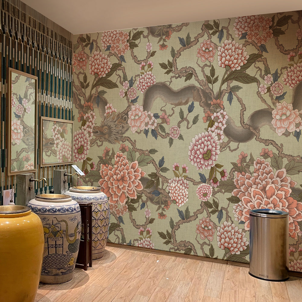 Carta da parati Dragone dell'Est - bagno