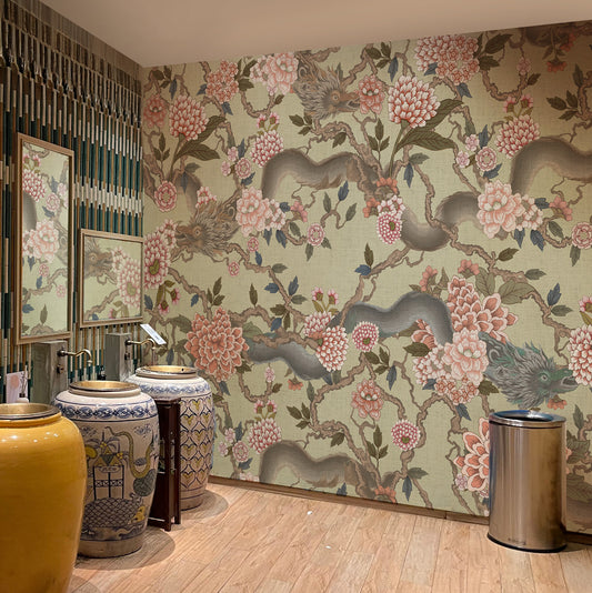 Carta da parati Dragone dell'Est - bagno