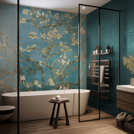 Carta da parati Rami di ciliegio - bagno, box doccia