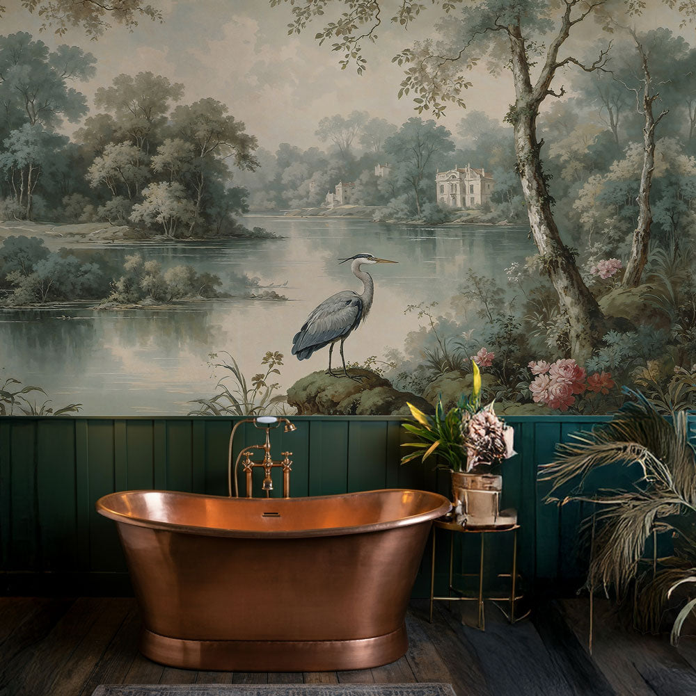 Carta da parati Villa del lago - bagno