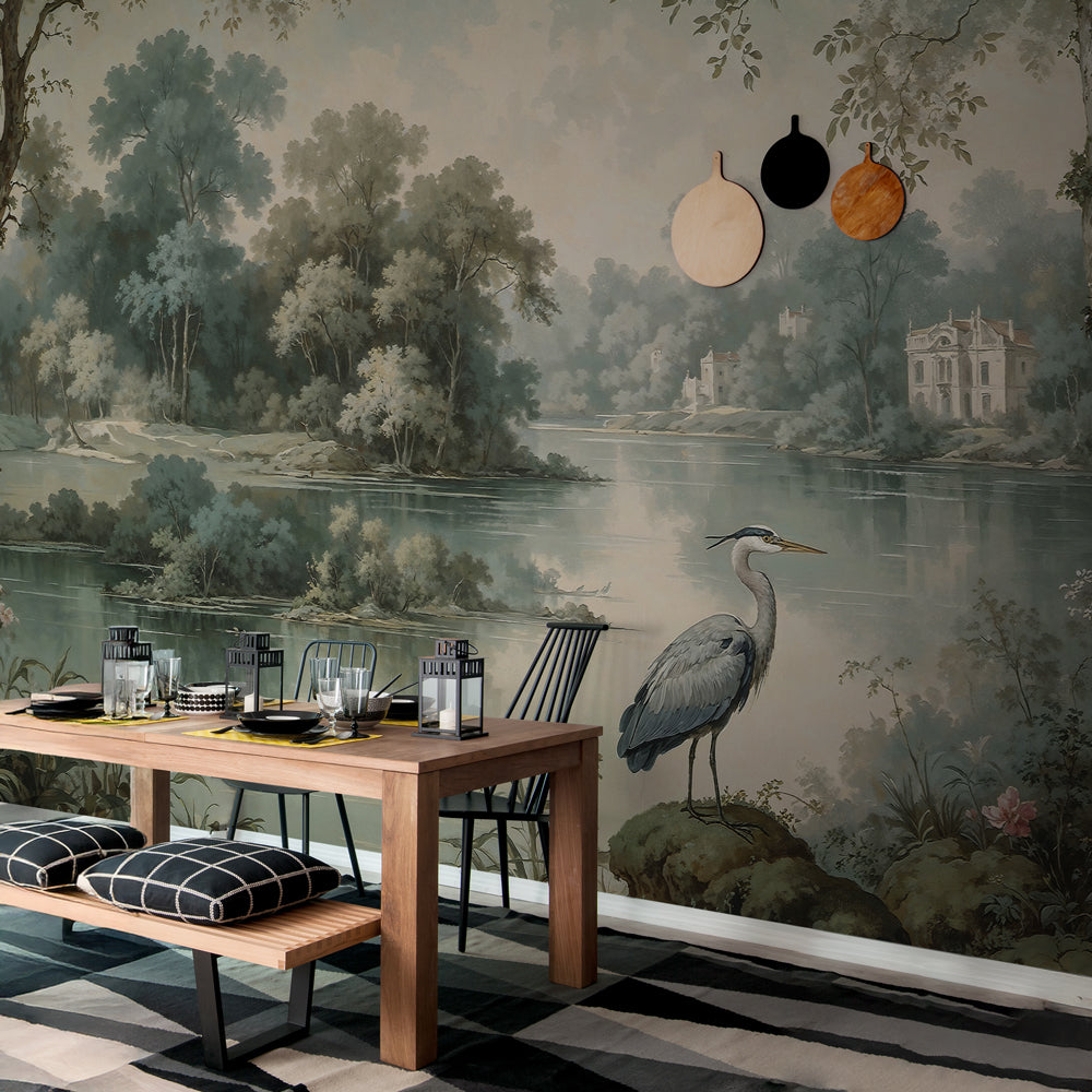 Carta da parati Villa del lago - cucina, sala da pranzo