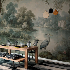 Carta da parati Villa del lago - cucina, sala da pranzo