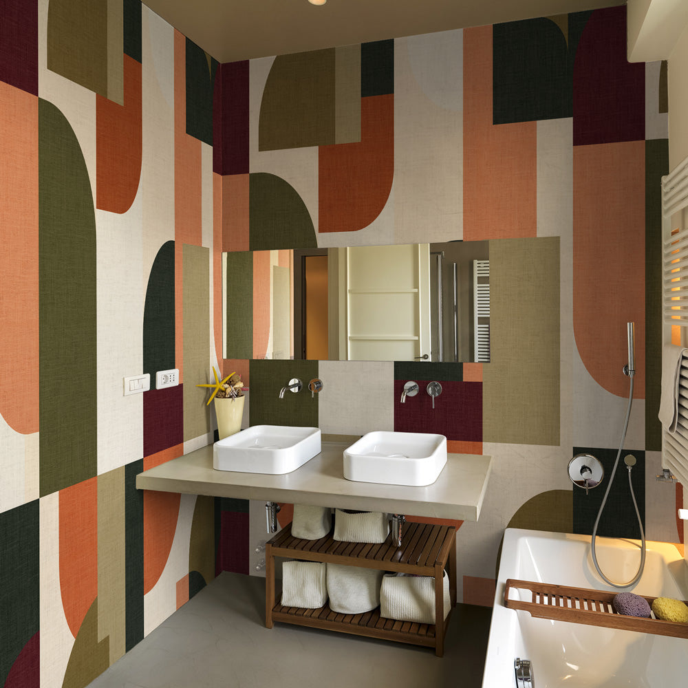 Carta da parati Tessere moderne -bagno