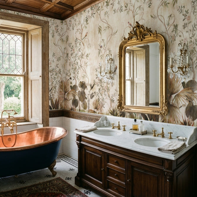 Carta da parati Chinoiserie Vintage - bagno