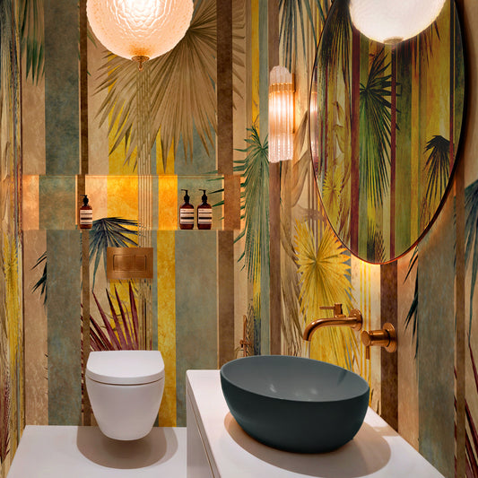 Carta da parati Tropical Gold - bagno