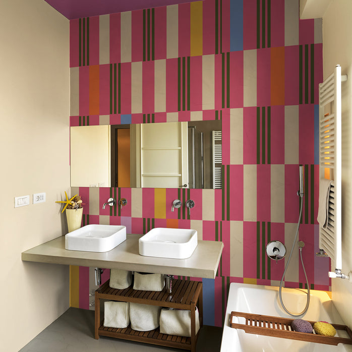 Carta da parati Rettangoli Pop - bagno
