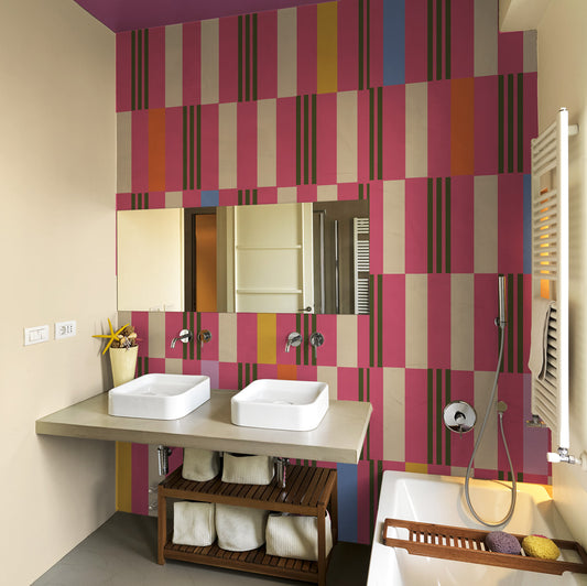 Carta da parati Rettangoli Pop - bagno