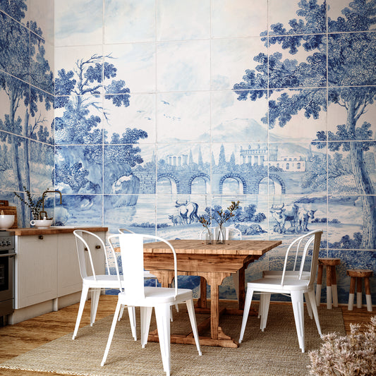 Carta da parati Azulejos - cucina, sala da pranzo