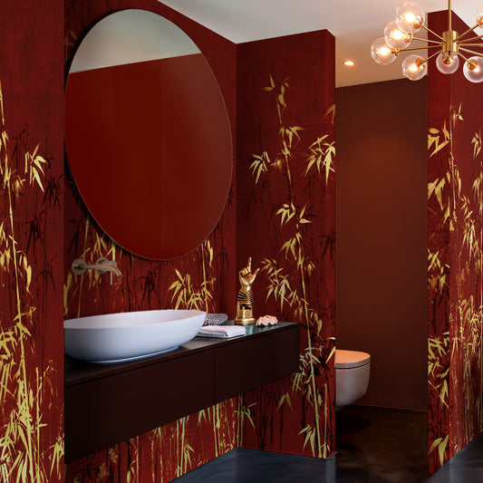 Carta da parati Red Passion - bagno