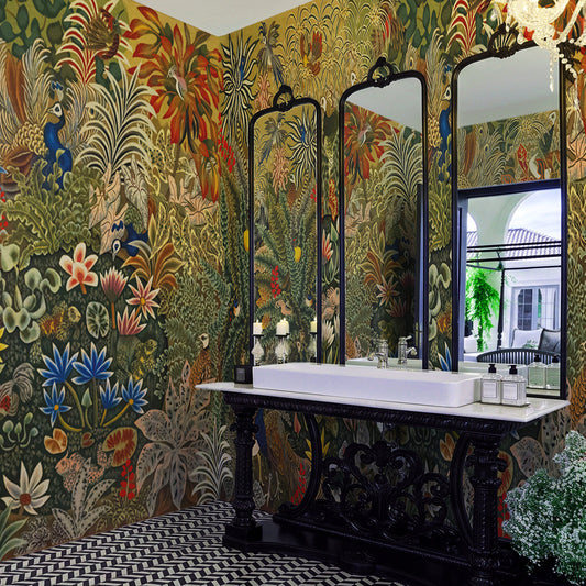 Carta da parati Arazzo tropicale - bagno