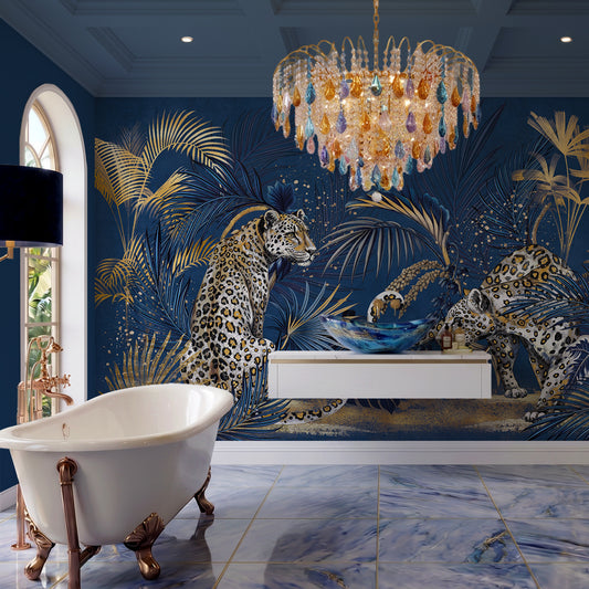 Carta da parati Eleganza felina - bagno