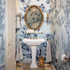 Carta da parati Melodia blu - bagno