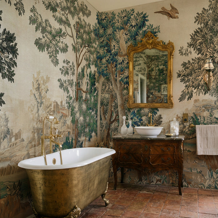 Carta da parati Arazzo boschivo - bagno