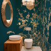 Carta da parati Chinoiserie turchese - bagno