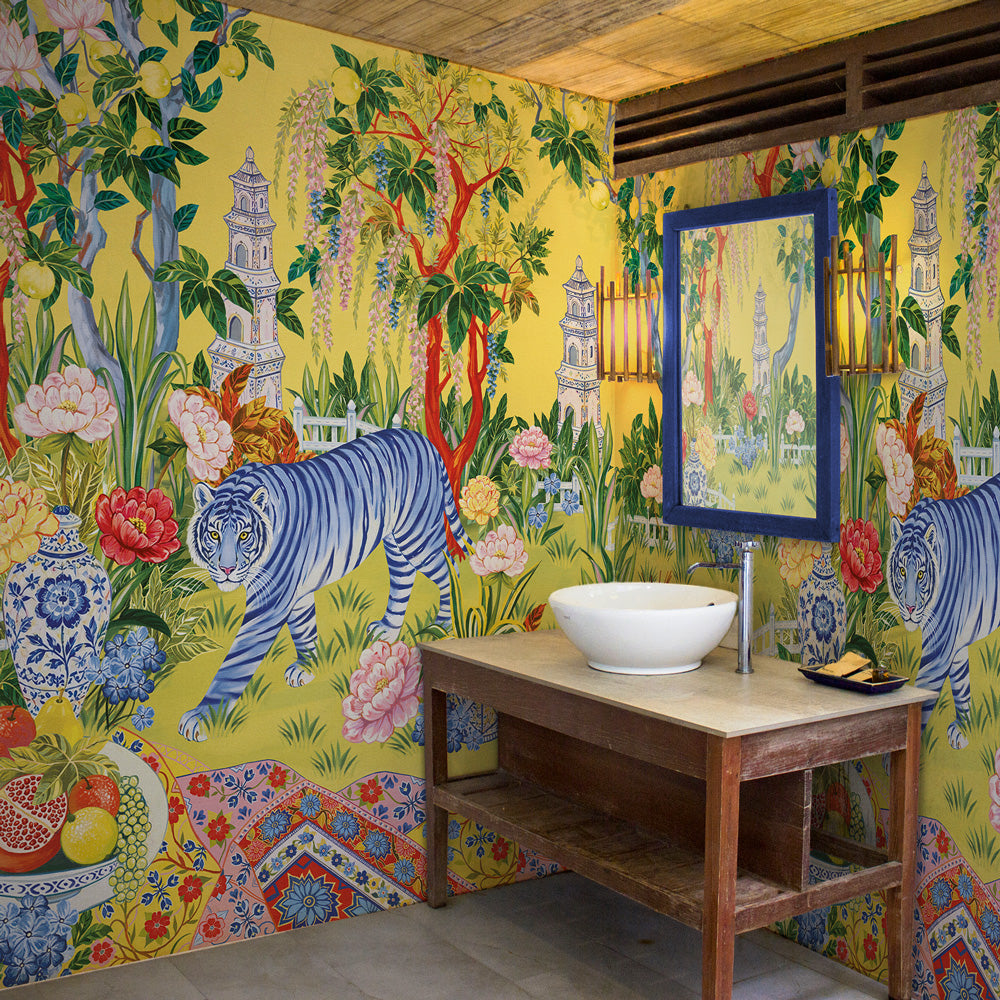 Carta da parati Giardino multicolore