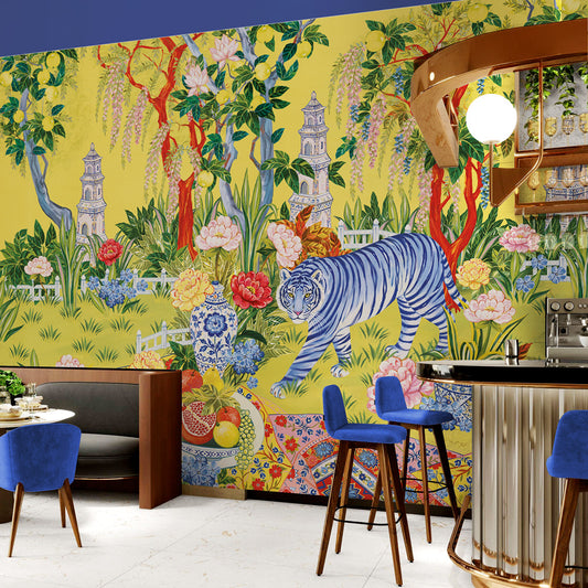 Carta da parati Giardino multicolore - esercizi commerciali, locali pubblici