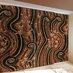 Carta da parati Pattern dorato - mobili
