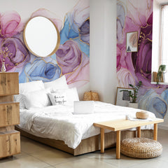 Carta da parati Chic Rose - camera da letto