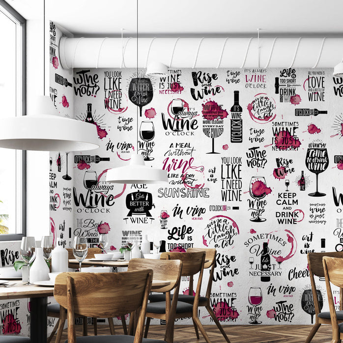 Carta da parati Aforismi Vino esercizi commerciali 2