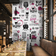 Carta da parati Aforismi Vino - esercizi commerciali, locali pubblici