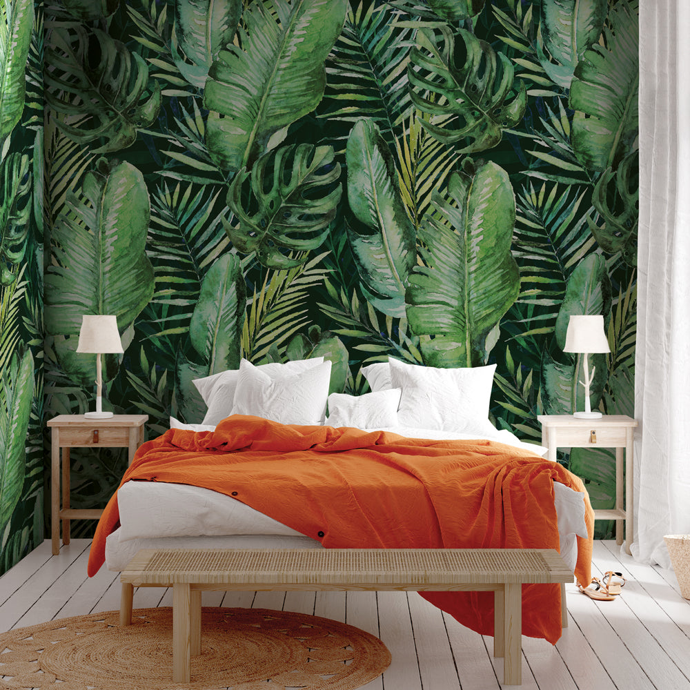 Carta da parati Tropical palm - camera da letto