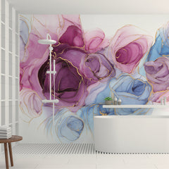 Carta da parati Chic Rose - box doccia