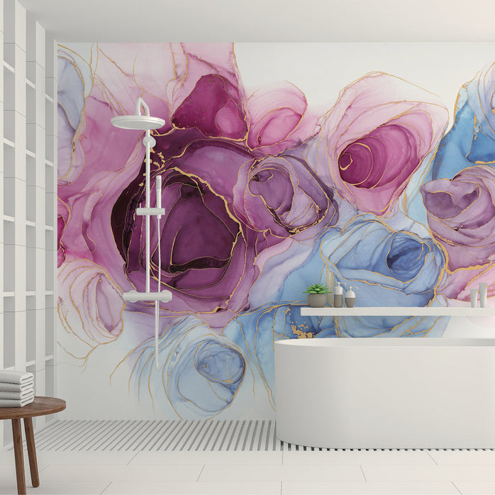 Carta da parati Chic Rose - box doccia