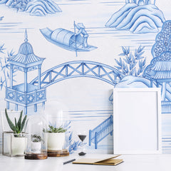 Carta da parati Pagode blu soggiorno 2