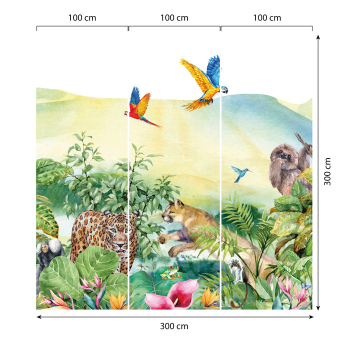 Carta da parati Animali dell'Amazzonia dimensioni 3