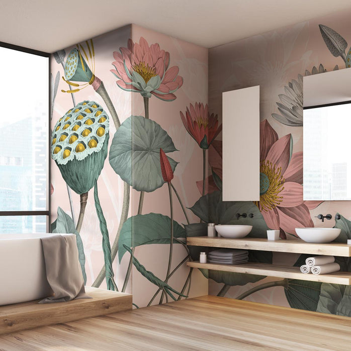 Carta da parati Fiori di loto nelumbo - bagno