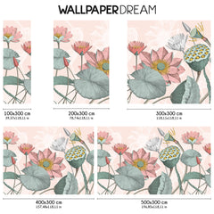 Carta da parati Fiori di loto nelumbo dimensioni TNT