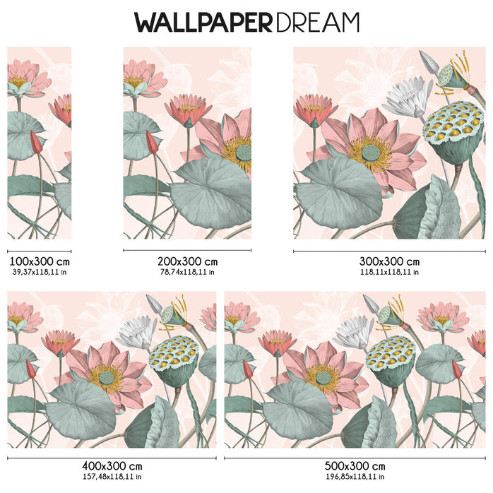 Carta da parati Fiori di loto nelumbo dimensioni TNT