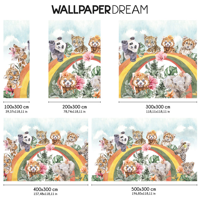 Carta da parati Jungle rainbow dimensioni