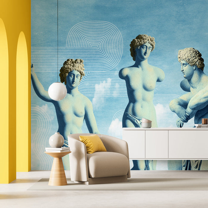 Carta da parati Classico Surrealista soggiorno 2 | blu