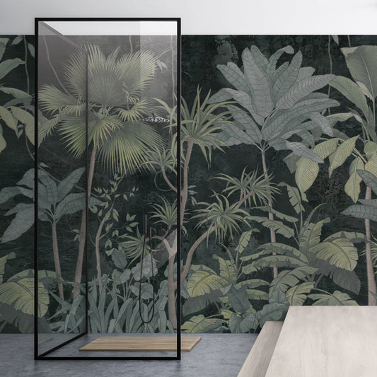 Carta da parati Tropical mural - bagno, box doccia