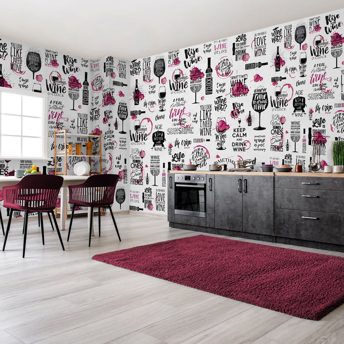 Carta da parati Aforismi Vino - cucina