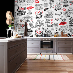 Carta da parati Aforismi Love - cucina