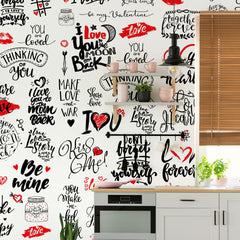 Carta da parati Aforismi Love cucina 2
